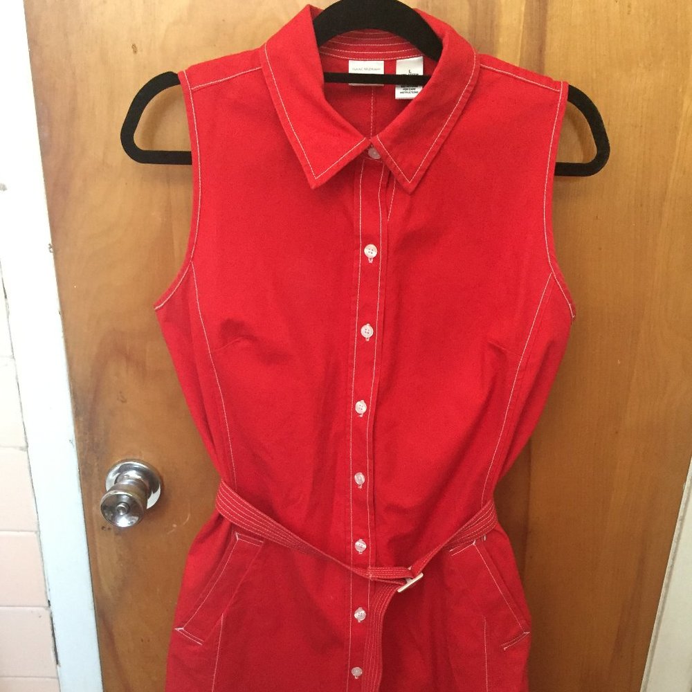 Isaac Mizrahi contrast stitched scooter dress